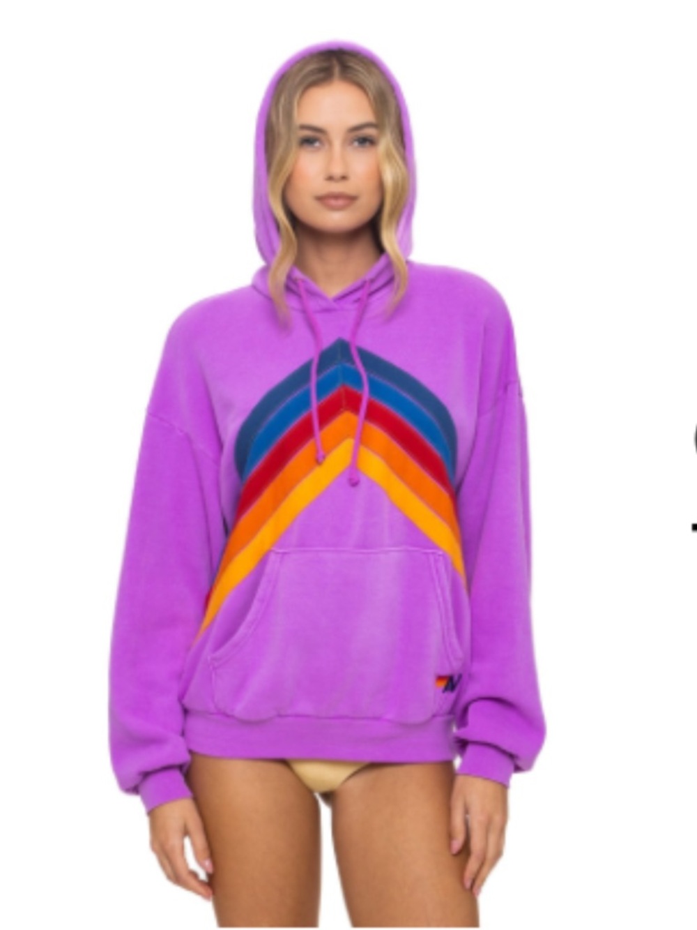 Aviator Nation Purple Rainbow Chevron Hoodie - New in Package